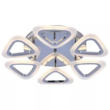 Светильник потолочный Escada, 10223/6LED. 1х72Вт, LED, 5760Лм, 3000/4000/6500К, 490х490х85 мм, цвет хром/матовый