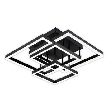Светильник потолочный Escada, 10229/4LED Black. 1х120Вт, LED, 7800Лм, 3000-6000KК, 525х525х220 мм, цвет черный/белый