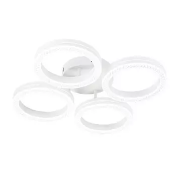 Светильник потолочный Escada, 10282/4LED. 1х60Вт, LED, 4200Лм, 3000/4000/6000К, 515х515х100 мм, цвет белый/прозрачный