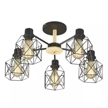 Светильник потолочный Escada, 508/5PL. 5х60Вт, E27, 600х600х275 мм, цвет чёрный