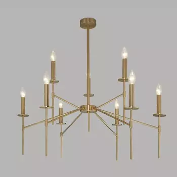 Светильник потолочный Eurosvet Anders 60142/9, E14, 9х60Вт, 900х900х830 мм, цвет латунь