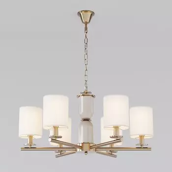 Светильник потолочный Eurosvet Caprera 60146/6, E14, 6х40Вт, 670х670 мм, цвет латунь