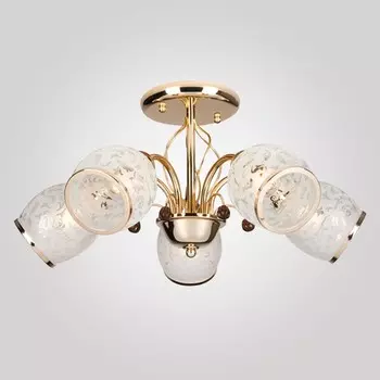 Светильник потолочный Eurosvet Gabriella 30026/5, E27, 5х60Вт, 520х520х270 мм, цвет золото