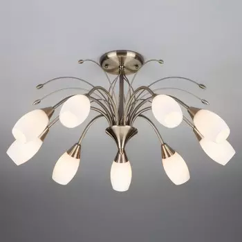 Светильник потолочный Eurosvet Ginevra 22080/9, E14, 9х40Вт, 700х700х370 мм, цвет бронза