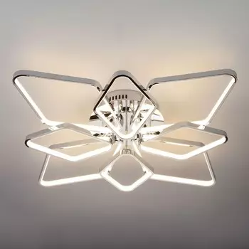 Светильник потолочный Eurosvet Kalifea 90081/8, LED, 124 Вт, 4200К, 11400Лм, 800х800х130 мм, цвет хром
