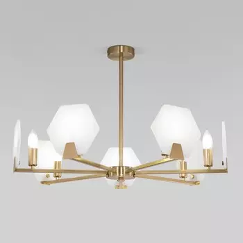 Светильник потолочный Eurosvet Marble 60158/7, E14, 7х40Вт, 730х730 мм, цвет латунь