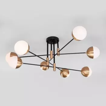 Светильник потолочный Eurosvet Nuvola 70129/8, E27, 8х60Вт, 1000х1000х380 мм, цвет латунь