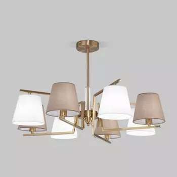 Светильник потолочный Eurosvet Ozark 60149/8, E14, 8х40Вт, 770х770х480 мм, цвет латунь