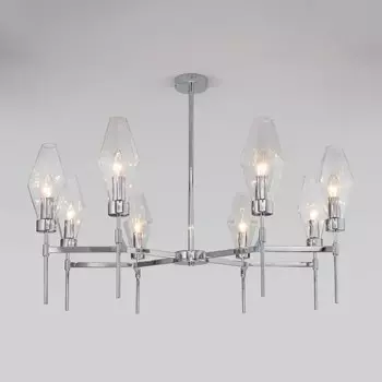 Светильник потолочный Eurosvet Prism 60143/8, E14, 8х60Вт, 900х900х680 мм, цвет хром