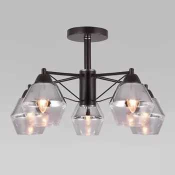 Светильник потолочный Eurosvet Takara 70135/5, E27, 5х40Вт, 620х620х360 мм, цвет коричневый