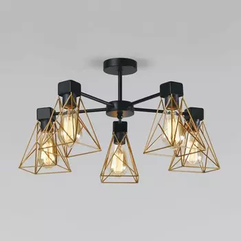 Светильник потолочный Eurosvet Trappola 70107/5, E27, 5х60Вт, 560х560х330 мм, цвет чёрный