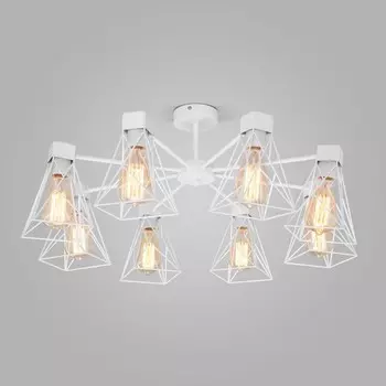 Светильник потолочный Eurosvet Trappola 70107/8, E27, 8х60Вт, 700х700х330 мм, цвет белый