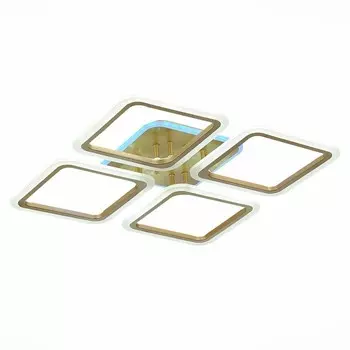 Светильник потолочный Evoled. SLE200422-04. Qutro. 1х112 Вт, LED, 3000-6000K, 8064 Lm, 55х55х7,5 см, цвет золотистый