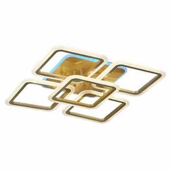 Светильник потолочный Evoled. SLE200422-05RGB. Qutro. 1х140 Вт, LED, 3000-6000K, 10800 Lm, 60х60х15 см, цвет золотистый