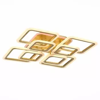 Светильник потолочный Evoled. SLE200422-08. Qutro. 1х176 Вт, LED, 3000-6000K, 12672 Lm, 60х60х15 см, цвет золотистый