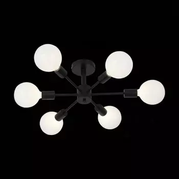 Светильник потолочный Evoluce. SL419.402.06. Ano. 6х60 Вт, E27, 46х48х23 см, цвет чёрный