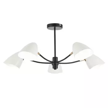 Светильник потолочный Evoluce. SLE103602-05. Satta. 5х40 Вт, E14, 77х77х36,5 см, цвет чёрный, золотой