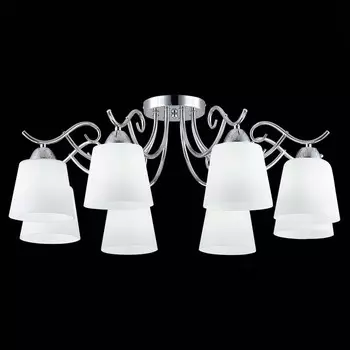 Светильник потолочный Evoluce. SLE103902-08. Liada. 8х60 Вт, E27, 76х76х28 см, цвет хром