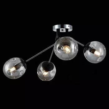 Светильник потолочный Evoluce. SLE106002-04. Marea. 4х40 Вт, E14, 60х60х29 см, цвет хром, чёрный