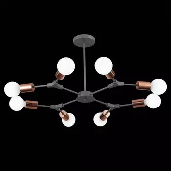Светильник потолочный Evoluce. SLE106403-08. Palare. 8х60 Вт, E27, 69,5х69,5х35,5 см, цвет серый, розовое золото