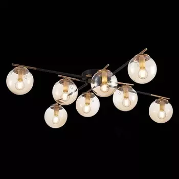 Светильник потолочный Evoluce. SLE106902-08. Literno. 8х40 Вт, E14, 92х92х18,5 см, цвет чёрный