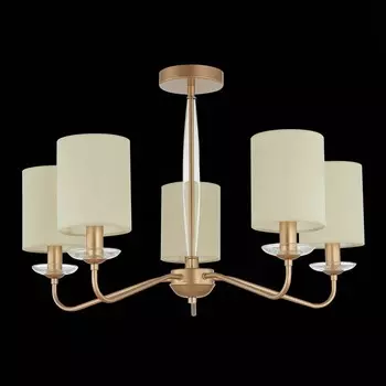 Светильник потолочный Evoluce. SLE108002-05. Rita. 5х40 Вт, E14, 67х67х43 см, цвет золотистый