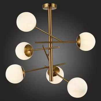 Светильник потолочный Evoluce. SLE1099-302-06. Velio. 6х60 Вт, E27, 50х50х60 см, цвет латунь