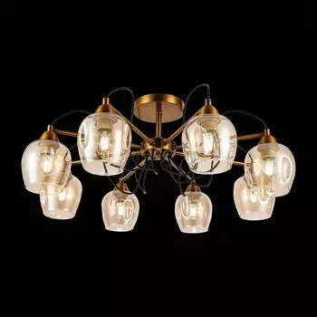 Светильник потолочный Evoluce. SLE110002-08. Acro. 8х60 Вт, E27, 75х75х29 см, цвет бронза