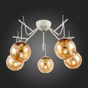 Светильник потолочный Evoluce. SLE110202-05. Calletta. 5х40 Вт, E14, 57х57х26 см, цвет белый