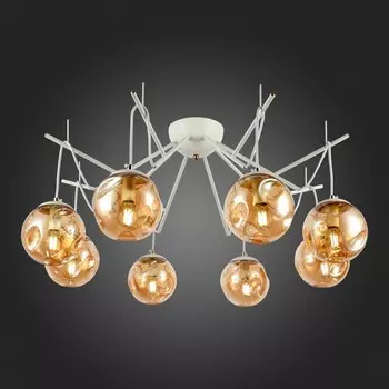 Светильник потолочный Evoluce. SLE110202-08. Calletta. 8х40 Вт, E14, 79х79х37 см, цвет белый