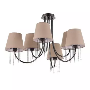 Светильник потолочный Evoluce. SLE1118-802-06. Alluria. 6х40 Вт, E14, 70х70х43 см, цвет чёрныйхром