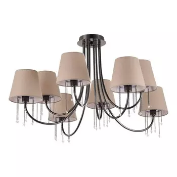 Светильник потолочный Evoluce. SLE1118-802-08. Alluria. 8х40 Вт, E14, 84х84х45 см, цвет чёрныйхром