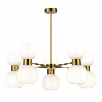 Светильник потолочный Evoluce. SLE1138-302-10. Thonet. 10х60 Вт, E27, 73х73х47,8 см, цвет латунь