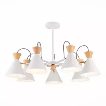 Светильник потолочный Evoluce. SLE125102-07. Modica. 7х40 Вт, E14, 75х75х45 см, цвет белый, золотистый