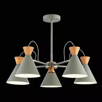 Светильник потолочный Evoluce. SLE125112-05. Modica. 5х40 Вт, E14, 65х65х45 см, цвет серый, золотистый