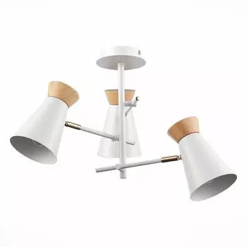 Светильник потолочный Evoluce. SLE1252-502-03. Alfeo. 3х60 Вт, E27, 45х45х39 см, цвет белый, золотистый