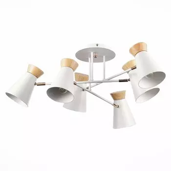 Светильник потолочный Evoluce. SLE1252-502-06. Alfeo. 6х60 Вт, E27, 70х70х30 см, цвет белый, золотистый