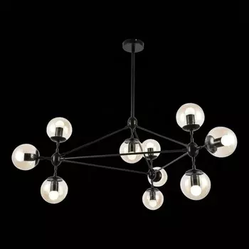 Светильник потолочный Evoluce. SLE154903-10. Lacotta. 10х40 Вт, E27, 100х100х120 см, цвет чёрный