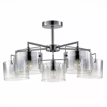 Светильник потолочный Evoluce. SLE155602-05. Nosta. 5х40 Вт, E14, 63х63х31 см, цвет хром