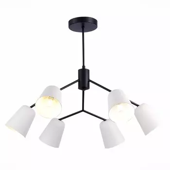 Светильник потолочный Evoluce. SLE155942-06. Mario. 6х40 Вт, E14, 69х69х52 см, цвет чёрный