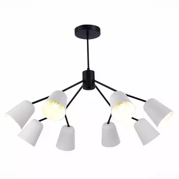 Светильник потолочный Evoluce. SLE155942-08. Mario. 8х40 Вт, E14, 79х79х54 см, цвет чёрный