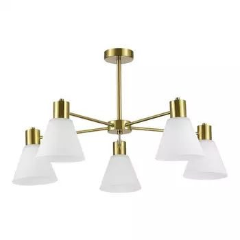 Светильник потолочный Evoluce. SLE1561-302-05. Arki. 5х60 Вт, E27, 76х76х38 см, цвет латунь