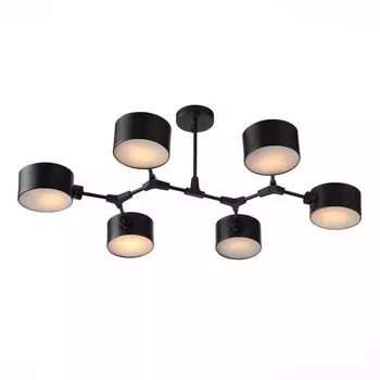 Светильник потолочный Evoluce. SLE183402-06. Gimento. 6х60 Вт, E14, 73х95,5х32 см, цвет чёрный