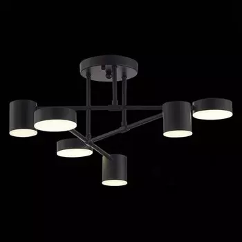 Светильник потолочный Evoluce. SLE201042-06. Nobel. 6х7 Вт, LED, 4000K, 3024 Lm, 57х57х25 см, цвет чёрный