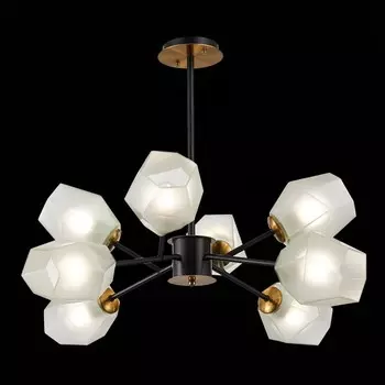 Светильник потолочный Evoluce. SLE205102-08. Terramo. 8х60 Вт, E27, 82х82х58 см, цвет латунь, чёрный