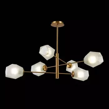 Светильник потолочный Evoluce. SLE205202-06. Terramo. 6х60 Вт, E27, 100х100х59,5 см, цвет латунь