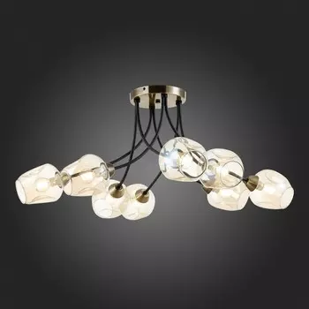 Светильник потолочный Evoluce. SLE205302-08. Besano. 8х40 Вт, E14, 91х91х35 см, цвет бронза, чёрный