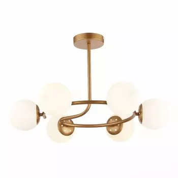 Светильник потолочный Evoluce. SLE220602-06. Calabria. 6х40 Вт, E14, 61х61х36,5 см, цвет золотистый