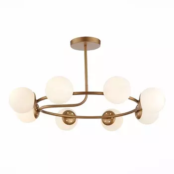 Светильник потолочный Evoluce. SLE220602-08. Calabria. 8х40 Вт, E14, 77х77х38,5 см, цвет золотистый