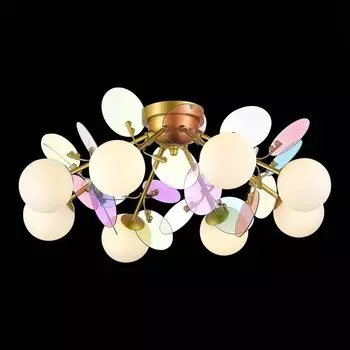 Светильник потолочный Evoluce. SLE2502-202-08. Vola. 8х5 Вт, G9, 4000K, 58х58х22 см, цвет золотистый